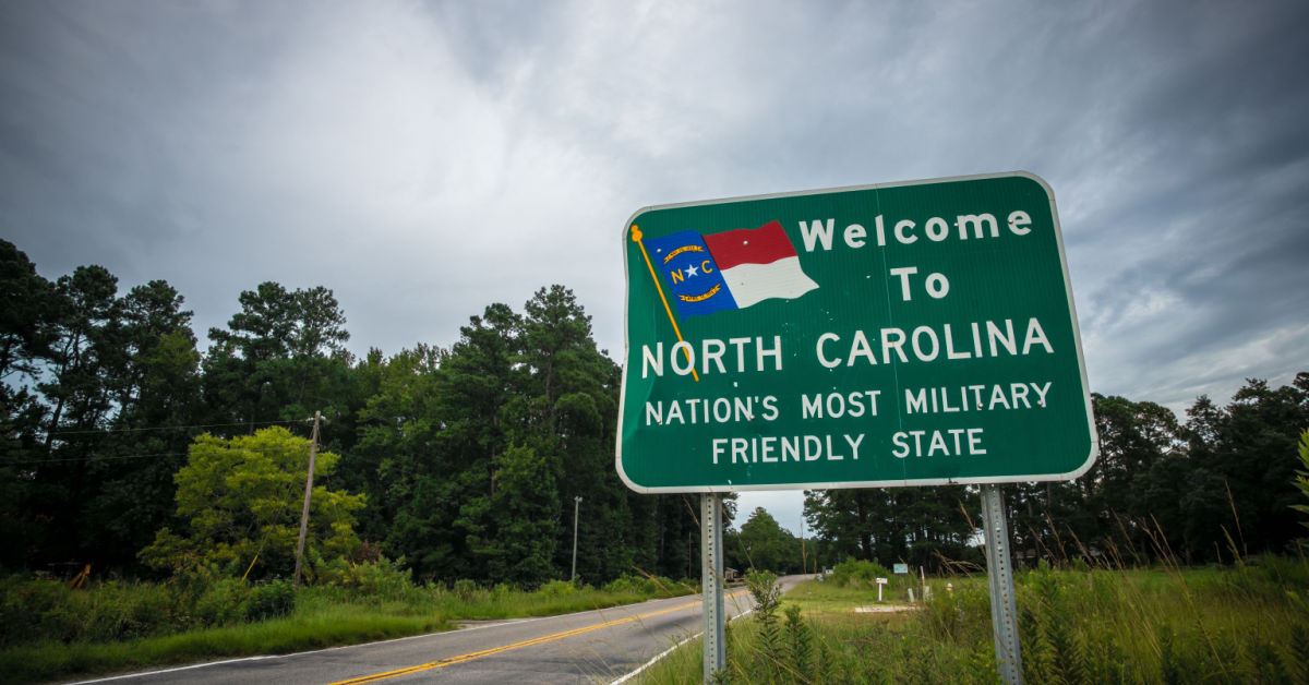 welcome to North Carolina road sign